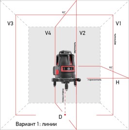 Лазерный уровень (нивелир) ADA Combine 4V+6Dots